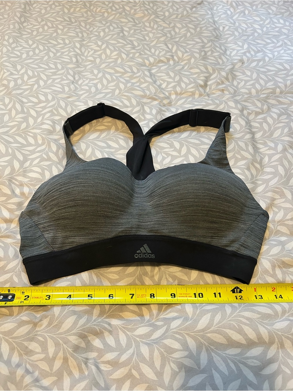adidas Gray Performance Molded-Cup Sports Bra with Supportive Band